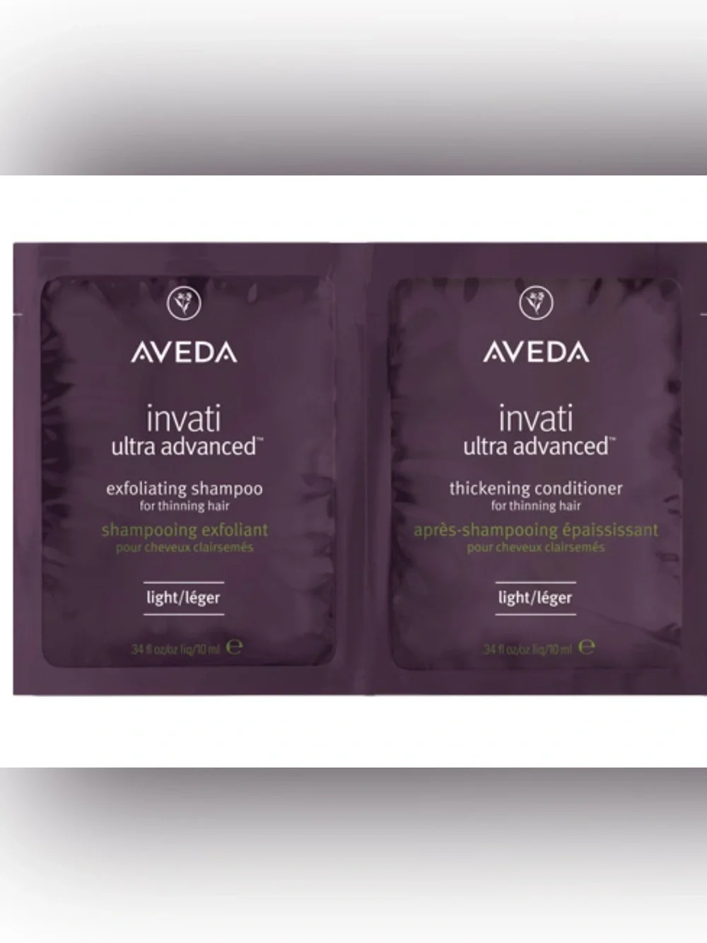 AVEDA invati advanced exfoliating shampoo and thickening conditioner sample size